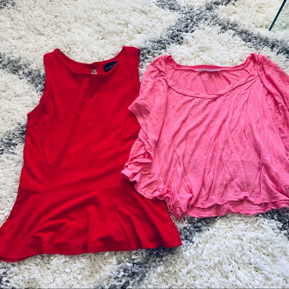 Basics sz small pink & red top bundle - Picture 3 of 7